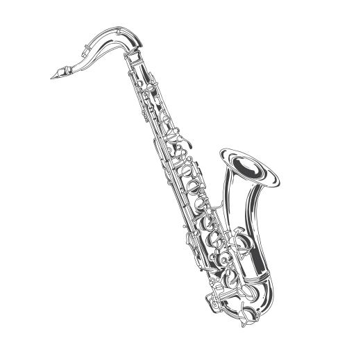 Item. Vector white saxophone