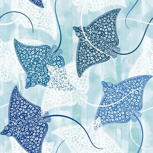Female. Vector scats, colored and white silhouettes on a blue watercolor