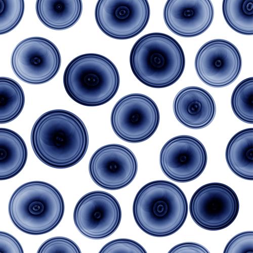 Illustration blue watercolor circles on white