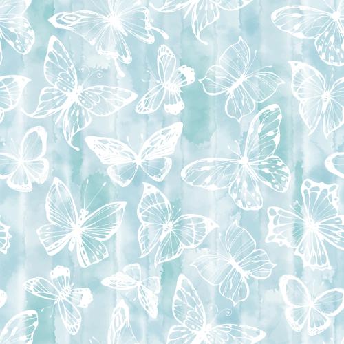 Illustration butterflies on blue watercolor