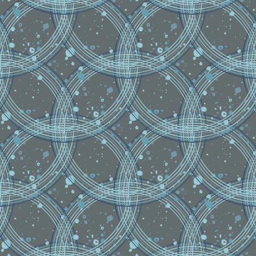 Striped. Vector colored striped circles and decorative spots on gray
