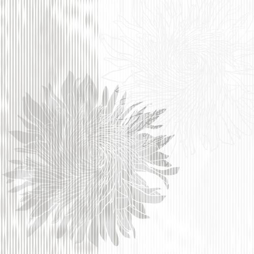 Chrysanthemum. Vector monochrome chrysanthemums on zigzag vertical stripes