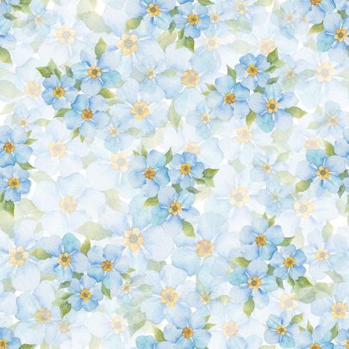 Floral. Vector watercolor forget-me-nots