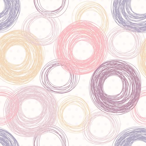 Vector image variegated circles and honeycomb in pastel tones on light
