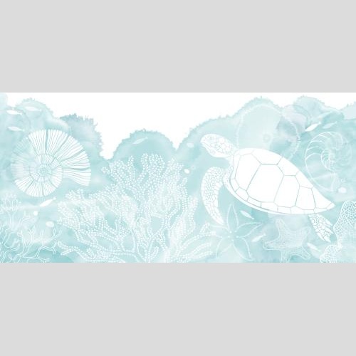 Nautilus. Vector tortoise fish sea stars nautiluses corals on blue watercolor