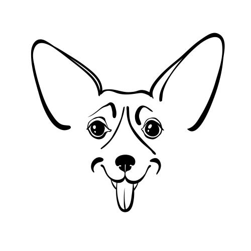 Vector image cute corgi face