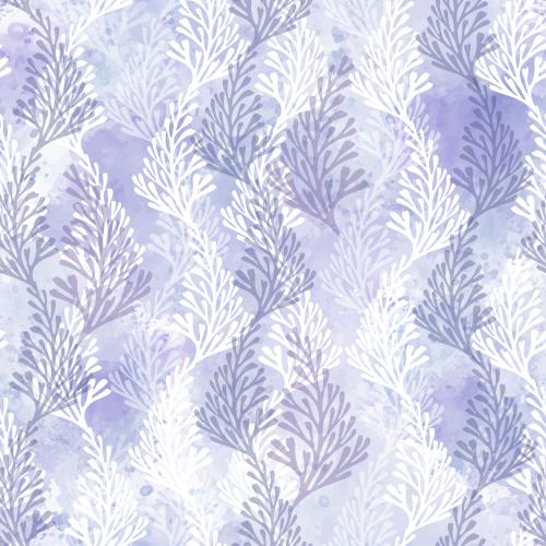 Illustration decorative plants silhouettes on lavender watercolor