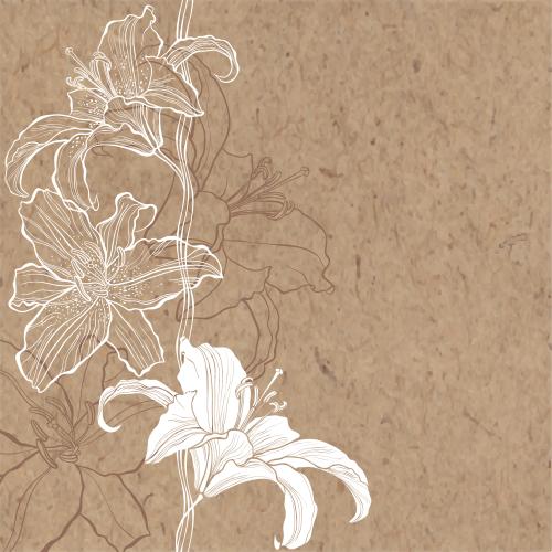 Lily. Vector flowers lilies place for text on craft