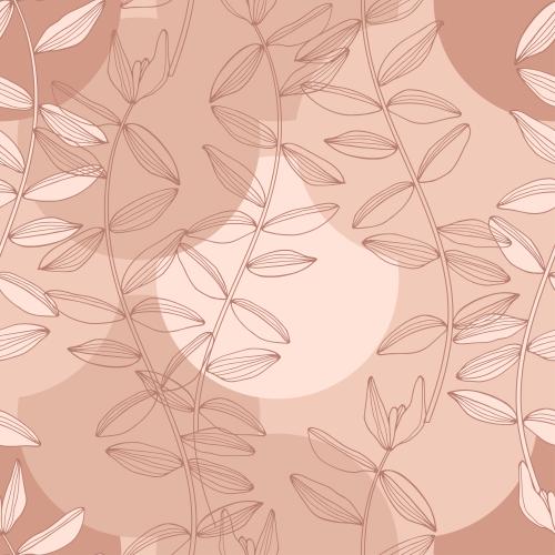 Illustration decorative plants on a colorful abstract geometric
