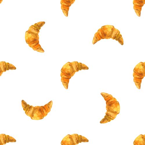 Raster image watercolor croissants on white