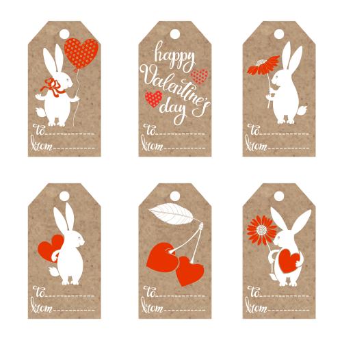 Balloon. Vector craft tags - valentines