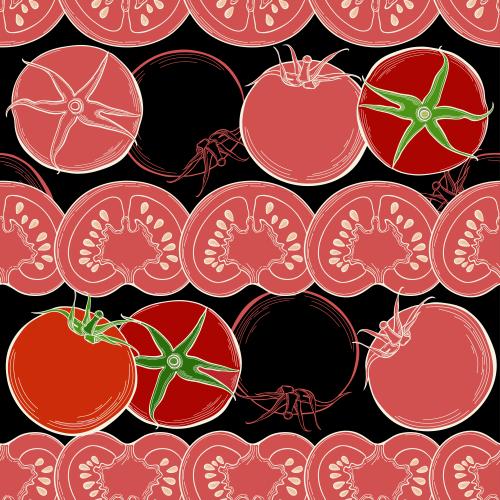 Tomatoes. Vector tomatoes on black