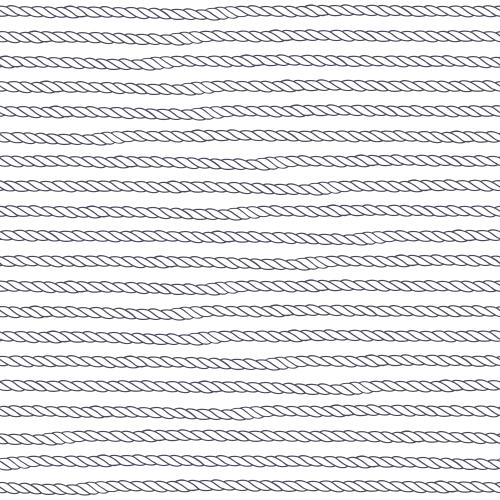 Black-white. Vector monochromatic sea ropes on white