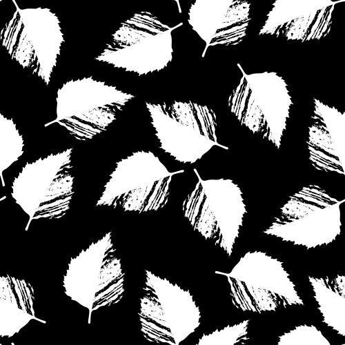 Birch. Vector decorative birch leaves on black