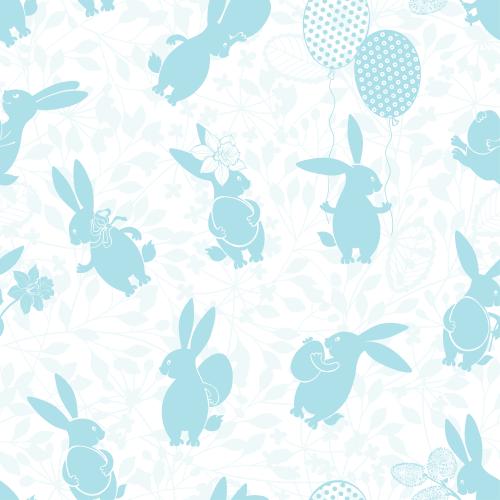 Balloon. Vector cute rabbits with easter eggs daffodils blossoms balloons on a floral