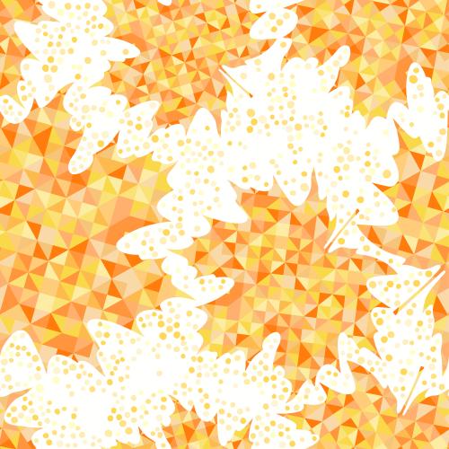 Pea. Vector mosaic autumn leaves on light checkered