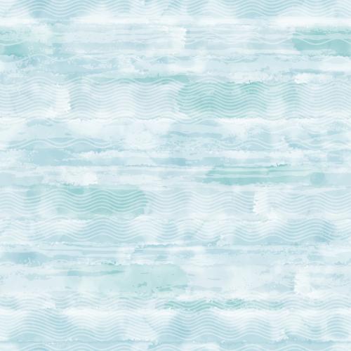 Illustration waves on blue watercolor