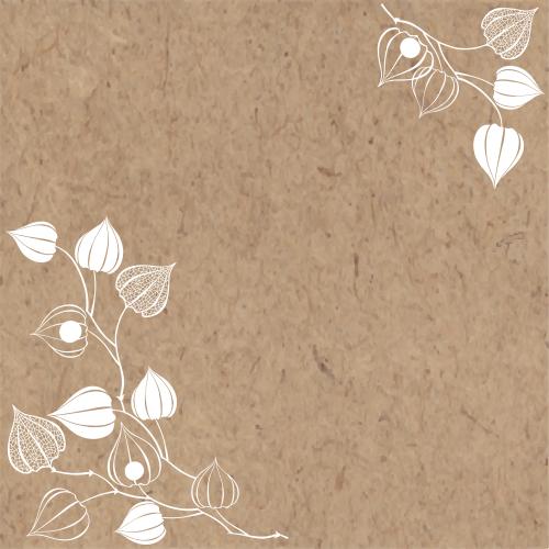 Autumn. Vector physalis place for text on craft corner composition