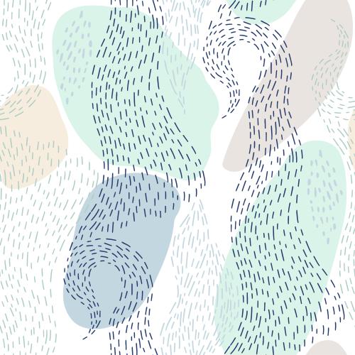 Vector image abstract colorful decorative spots wavy dotted lines on white