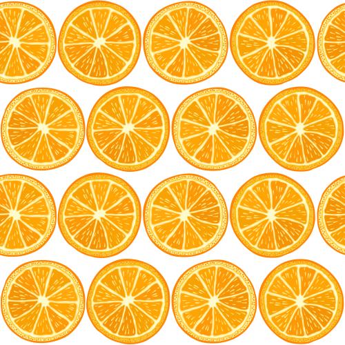 Orange. Vector orange slices on white