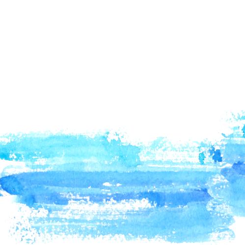 Vector image blue-turquoise watercolor stripe text area on white