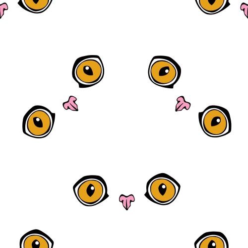 Illustration cat eyes and noselets on white