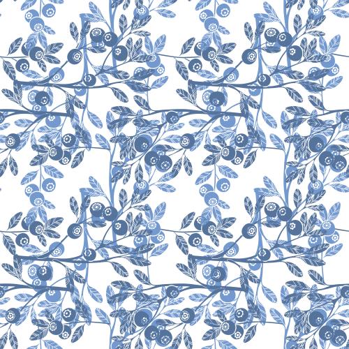 Berry. Vector blue and blue silhouettes of blueberry branches with berries on white