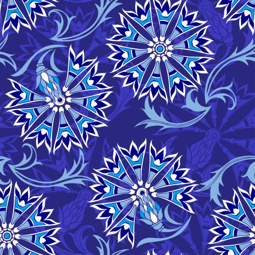 Cornflower. Vector stylized cornflowers on blue