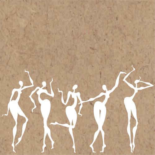Woman. Vector dancing women silhouettes place for text on craft