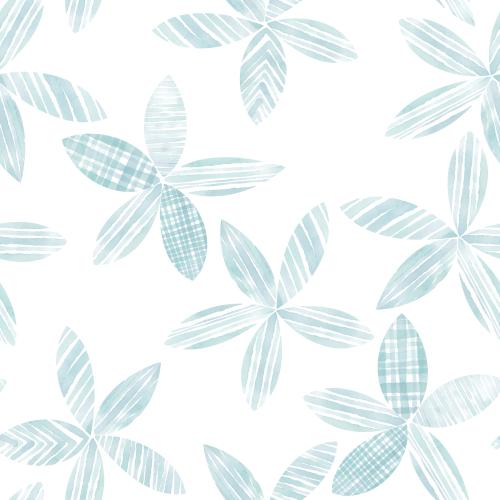 Raster image abstract decorative watercolor flowers on white