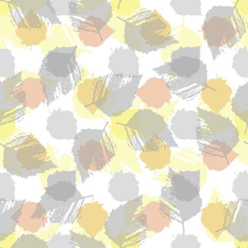 Illustration colorful and monochrome leaf silhouettes on white
