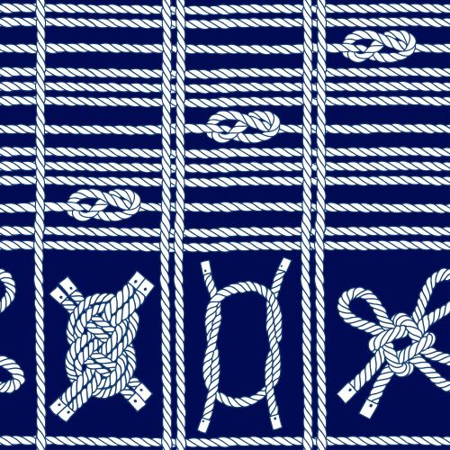 Rope. Vector sea knots vertical and horizontal sea ropes on blue