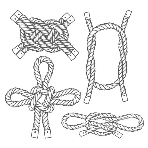 Sea knot. Vector sea knots four variations on white