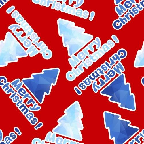 Christmas tree. Vector merry christmas, blue and blue christmas trees on red