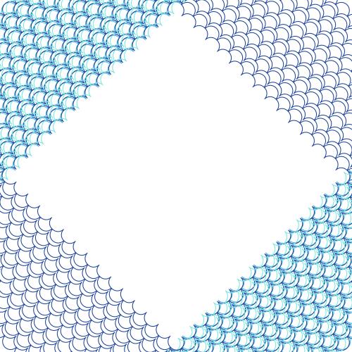 Square. Vector waves and square text area on white