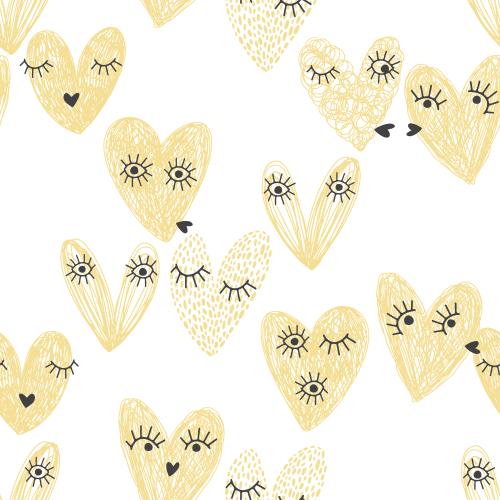 Illustration cartoon hearts on white