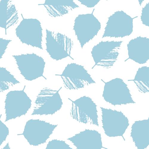 Leaves. Vector Pattern blue silhouettes on white leaves