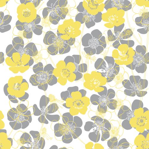 Buttercup. Vector snapdragons, colorful and monochrome images on white