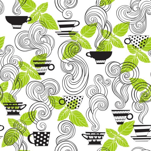 Vector image tea with mint on white