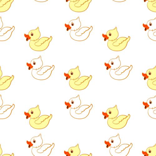 Duckling. Vector white and yellow ducklings on white