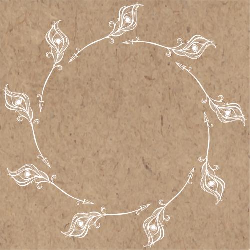 Arrow. Vector round frame of decorative arrows on craft