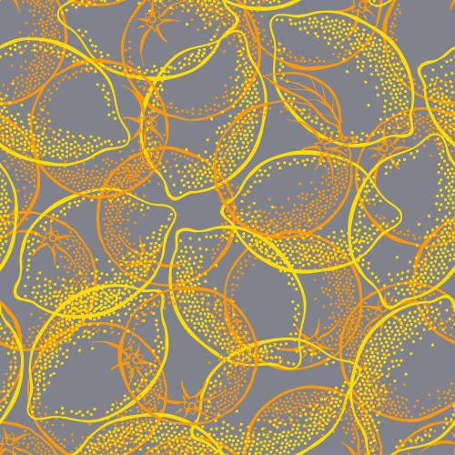 Orange. Vector lemons and oranges on gray