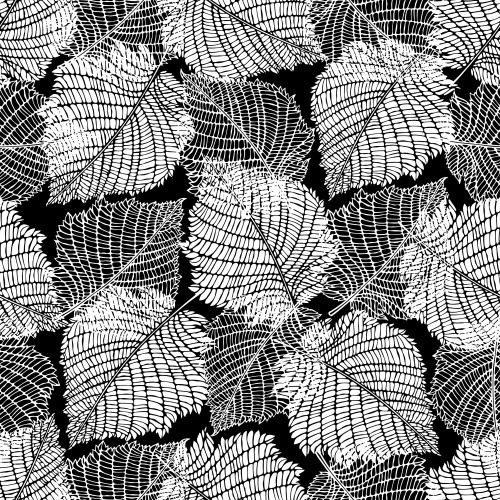 Illustration leaves white silhouettes and contours on black
