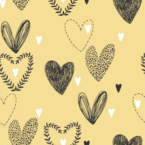 Valentine. Vector Pattern hearts on golden
