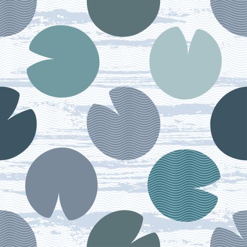 Wavy. Vector leaves of water lilies waves on white