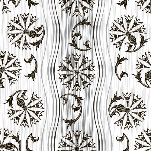Floral. Vector stylized cornflowers vertical wavy lines on white with stripes