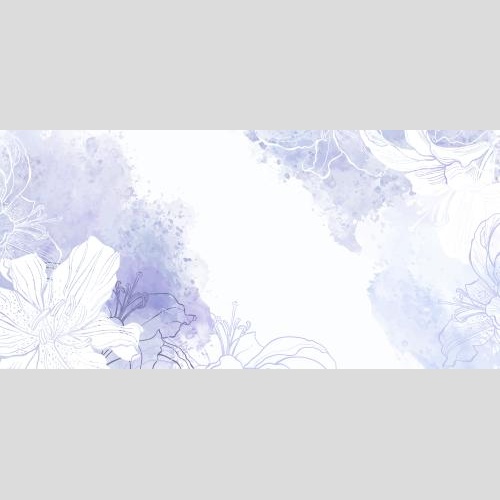 Vector image lilies, lilac watercolor fragments on white