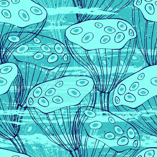 Lotus. Vector turquoise textured lotus boxes