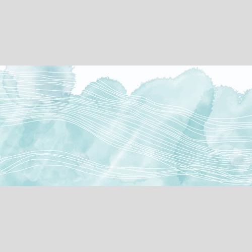 Illustration white wavy lines on blue watercolor
