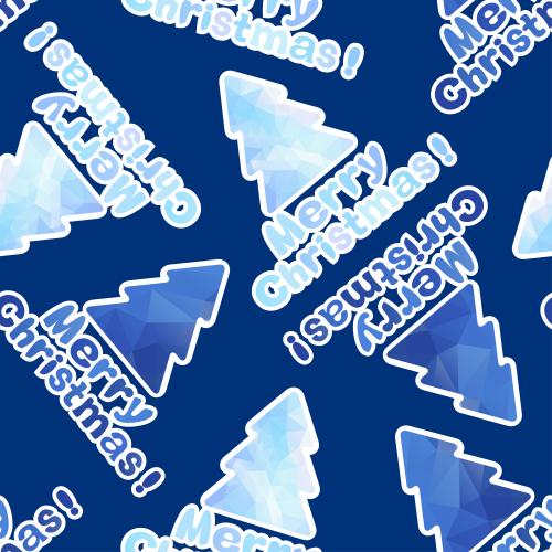 Christmas tree. Vector fir trees, merry christmas greeting on blue